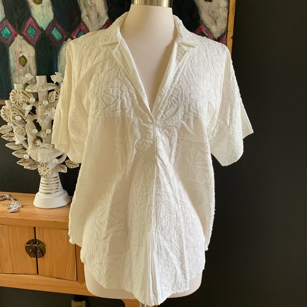 Cotton Appliqué Top by Pilcro for Anthro
